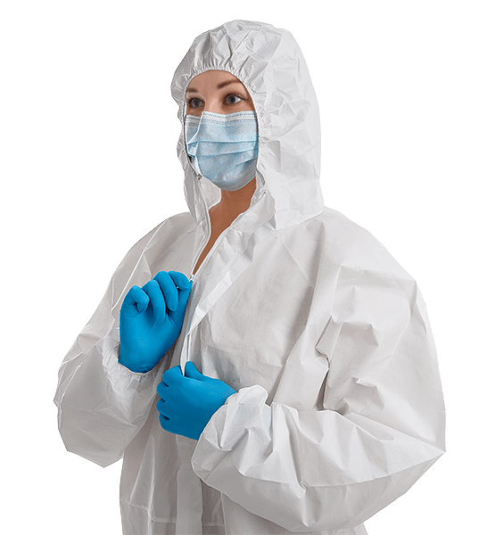 Комбинезон защитный одноразовый  с капюшоном категории III для СИЗ и типа защиты 5  и 6