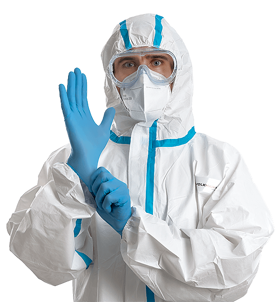 Костюм защитный одноразовый  с капюшоном категории III для СИЗ, типа защиты 4 (красная зона) 