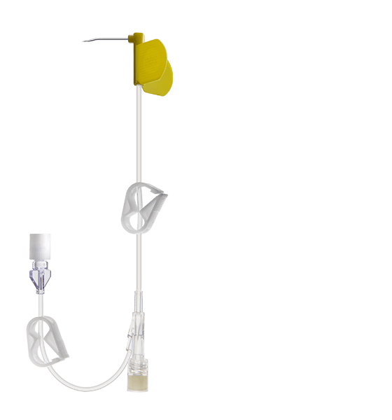 Иглы Губера изогнутые с удлинительной линией с дополнительным Y-портом 