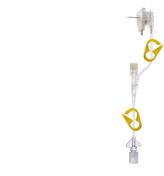 Иглы Губера безопасные изогнутые с удлинительной линией с дополнительным Y-портом 