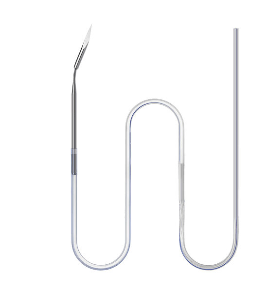 Трубка дренажная медицинская круглая с пазами со сгибаемым стилетом