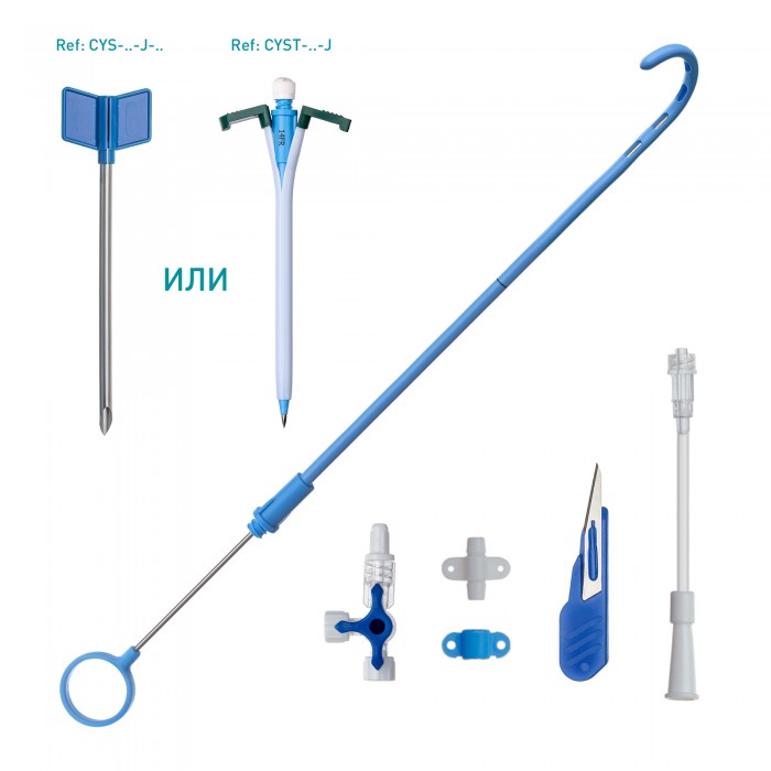 Наборы для надлобковой цистостомии  
 с Катетером с J-образным наконечником