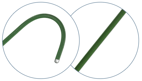 STAINLESS STEEL GUIDE WIRE WITH P.T.F.E COATED