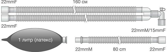 Контуры анестезиологические детские гофрированные. Ref: 0114-MR121-02