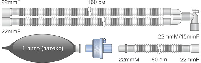 Контуры анестезиологические детские гофрированные. Ref: 0114-MR121-04