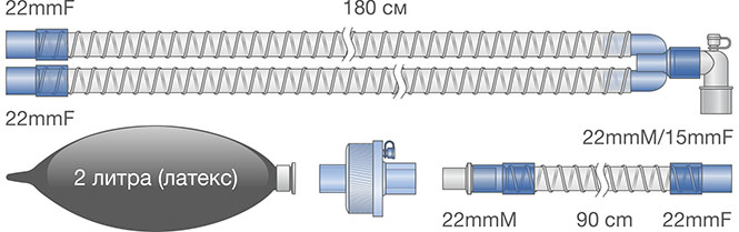 Контуры анестезиологические взрослые гладкоствольные. Ref: 0114-MR142-04